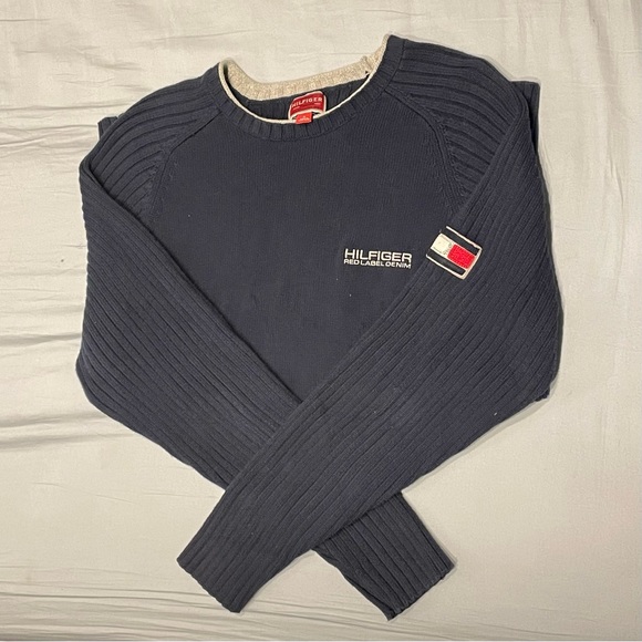 Vintage navy Tommy Hilfiger denim sweater - Picture 1 of 4